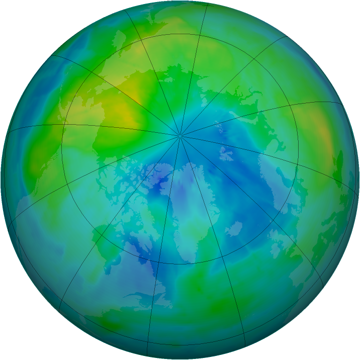 Arctic ozone map for 29 September 2013